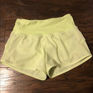 Lululemon neon yellow shorts size 2